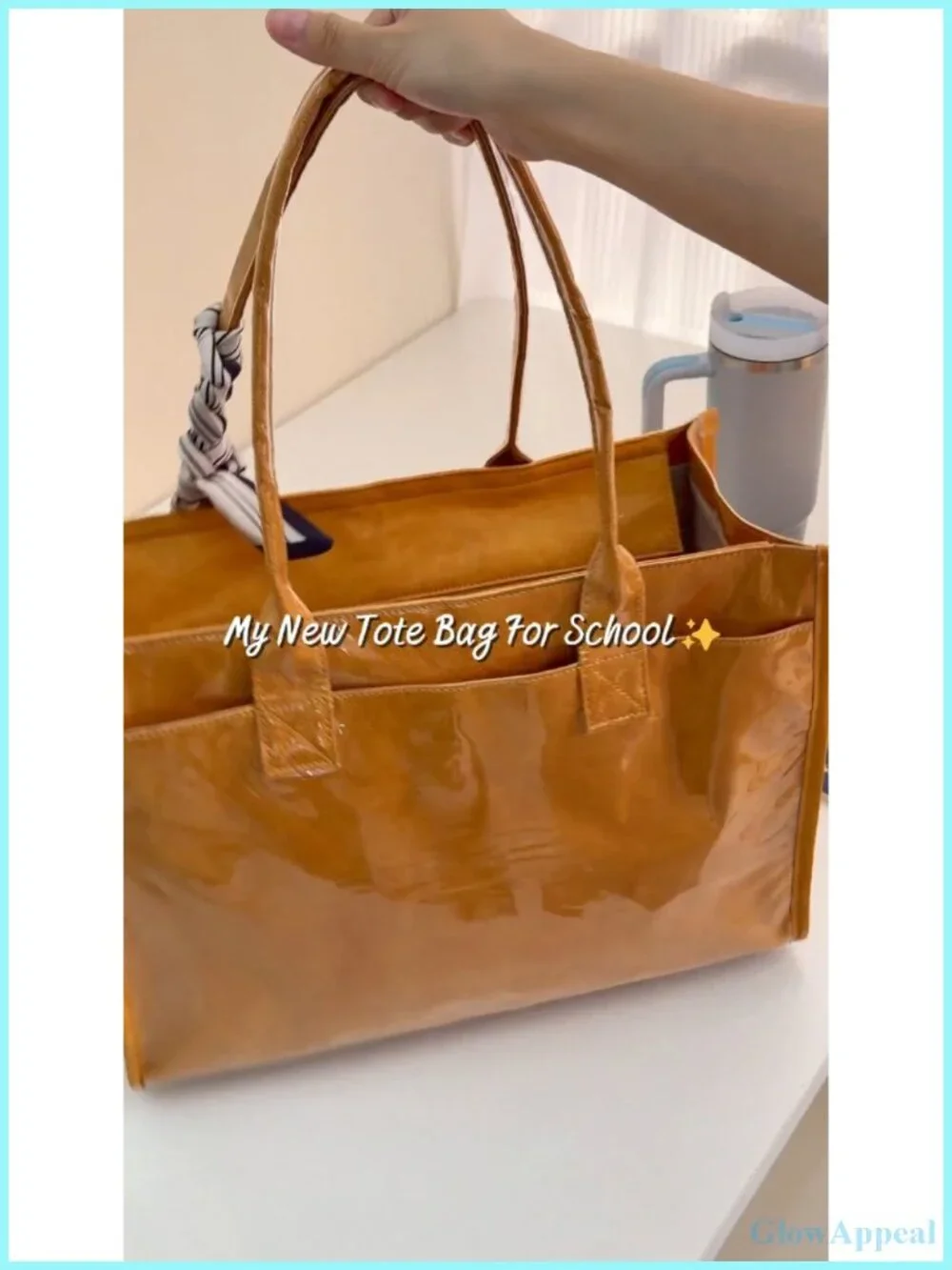 PVC Tote Bag Women's Large Capacity Work Handbag Shoulder Purse